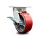 Service Caster 5 Inch Kingpinless Red Poly on Steel Wheel Swivel Caster with Brake SCC SCC-KP30S520-PUR-RS-SLB - alternate 1
